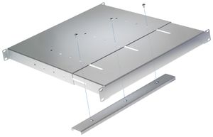 Geräteboden R&Mfreenet variabel 19"×427…755mm 1HE 30kg grau