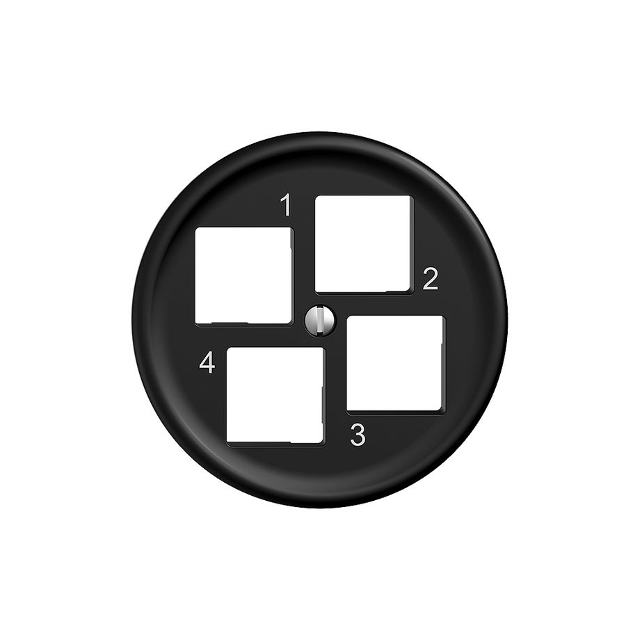 Kit de montage Sdue Q EASYNET S-One, pour 4×RJ45, Ø60 mm, sortie droite, noir