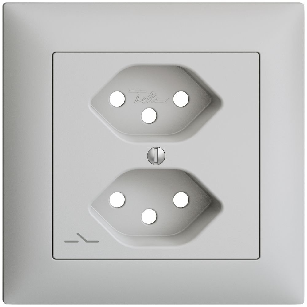 Frontset EDIZIOdue hellgrau 88×88mm 2×T13/1 mit Shutter