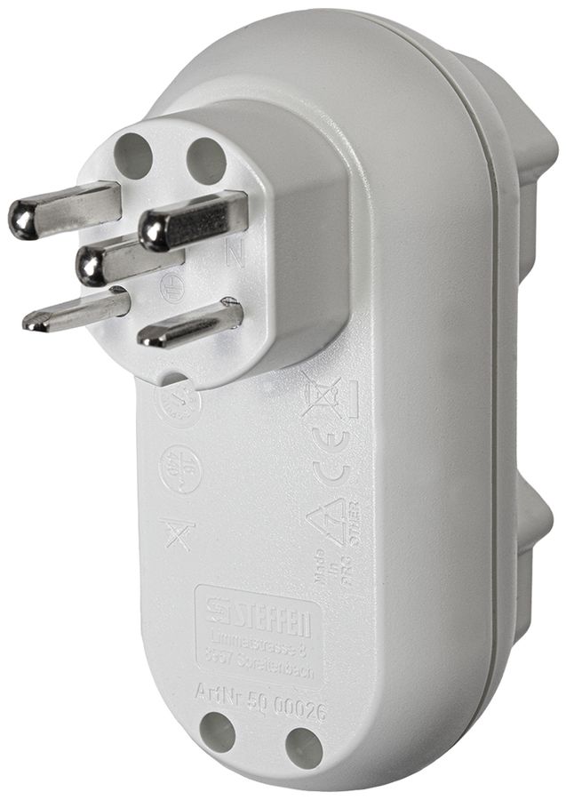 Mehrfachstecker Steffen STRONG 2×T25 16A 400V IP20 weiss