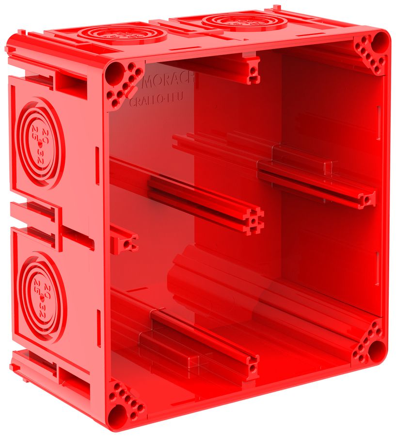 Einlasskasten CRALLO-LEU 138×138×73mm 2×2 Halogenfrei rot