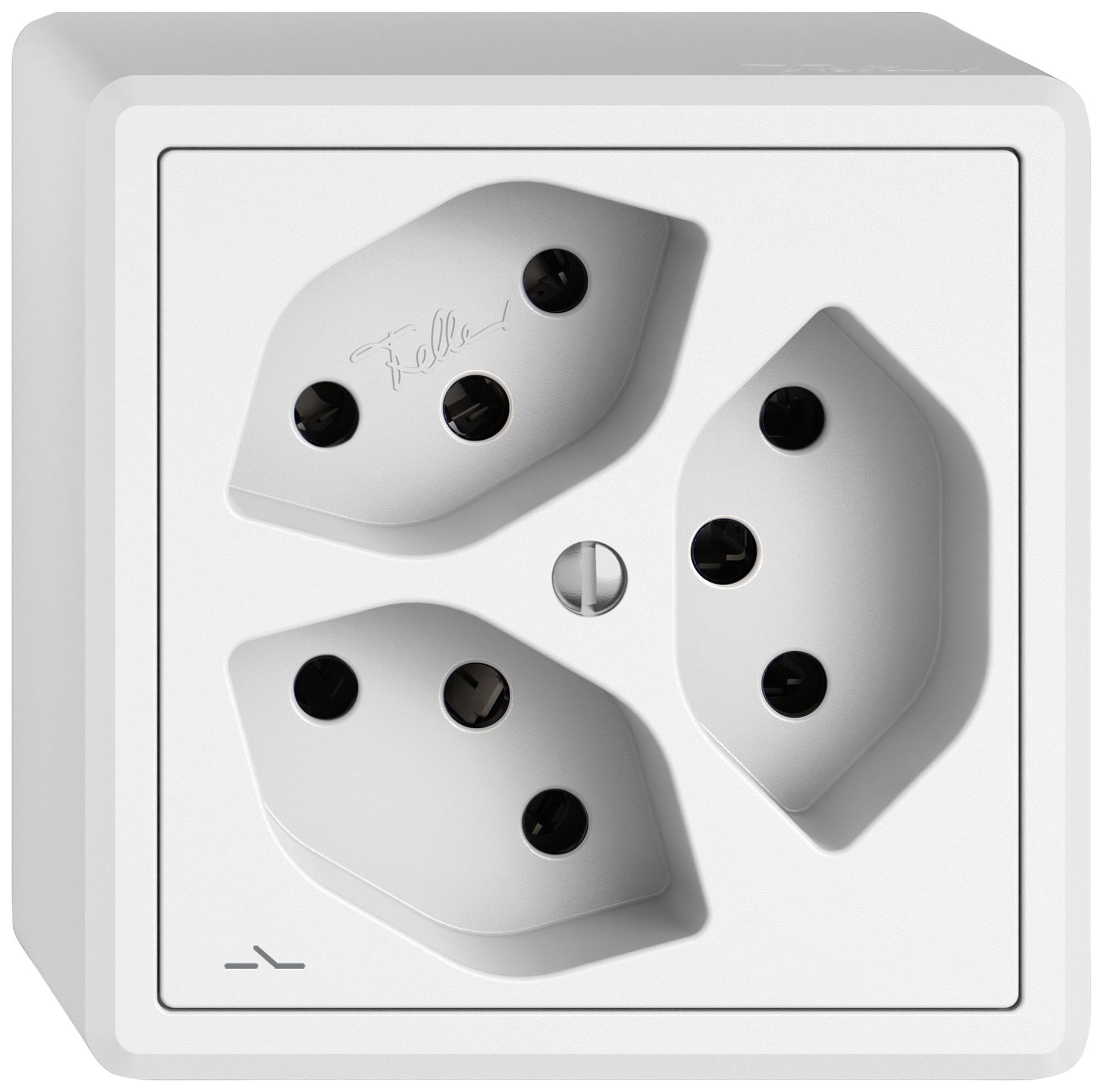 AP-Steckdose EDIZIO.liv SNAPFIX® 3×T13 1×S ws