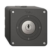 NAPU-Drehschalter NEVO, 2/1 L, mit Schloss&2 Schlüsseln, KS, 0-1-0-2, schwarz