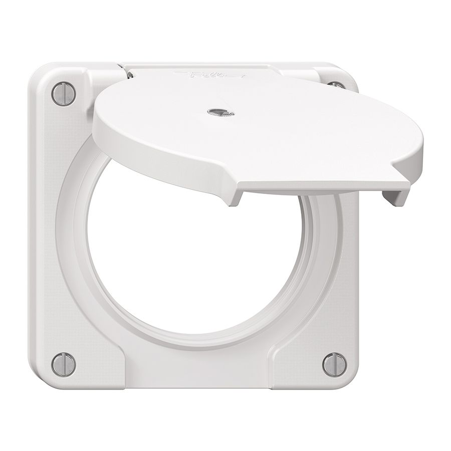 Deckel mit Klappdeckel NEVO Ø60mm für 2f-Steckdose bel. ws (Dicht.ws)