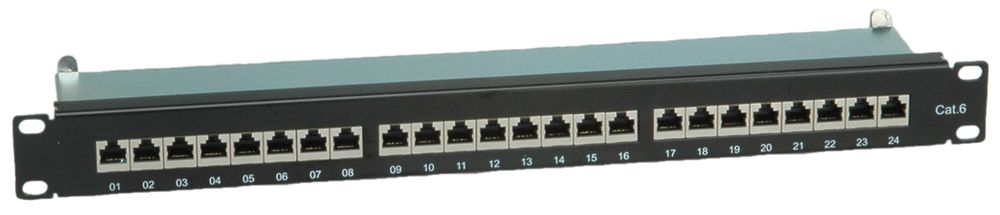 Patchpanel 19" VALUE 24-Port Kat.6/s LSA-PLUS AWG22…26 1HE St schwarz