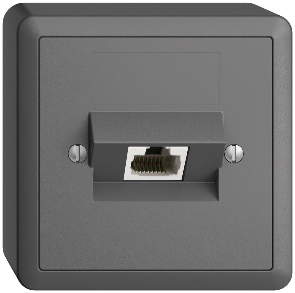 AP-Dose 1×RJ45/u 4P ITplus EDIZIOdue dunkelgrau