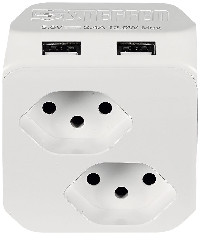 Steckdosenleiste Steffen CUBE 8×T13 2×USB-C 1.5m weiss