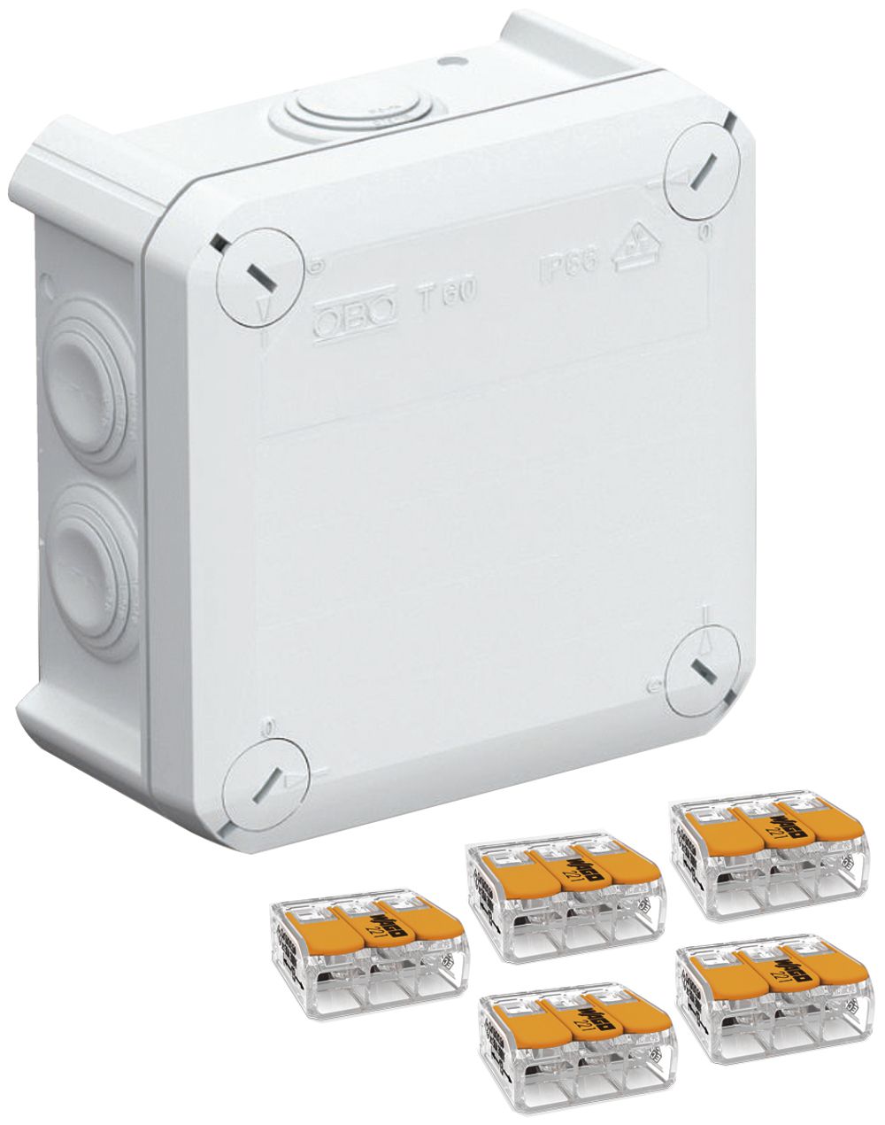 Abzweigdose Cellpack Universal Box CG T60 mit WAGO 5×221-613