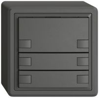 Poussoir universel AP EDIZIO.liv UNI SNAPFIX® 12…48V s.LED 3× comm.2T grf