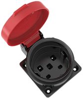 EB-Steckdose ELBRO T25 IP55 16 A 400 VAC IK08 schwarz/rot S+ inkl. Dichtung