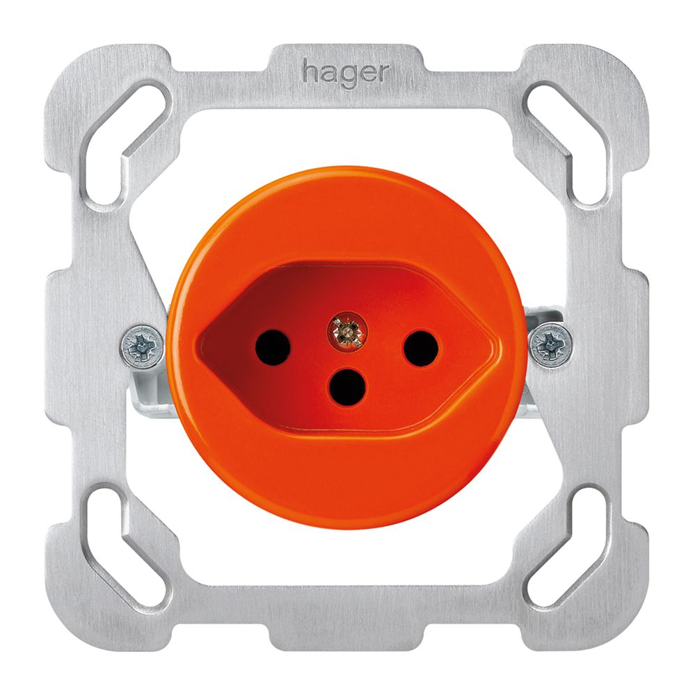 Insert pour prise ENC basico type 13 avec plaque de fixation orange