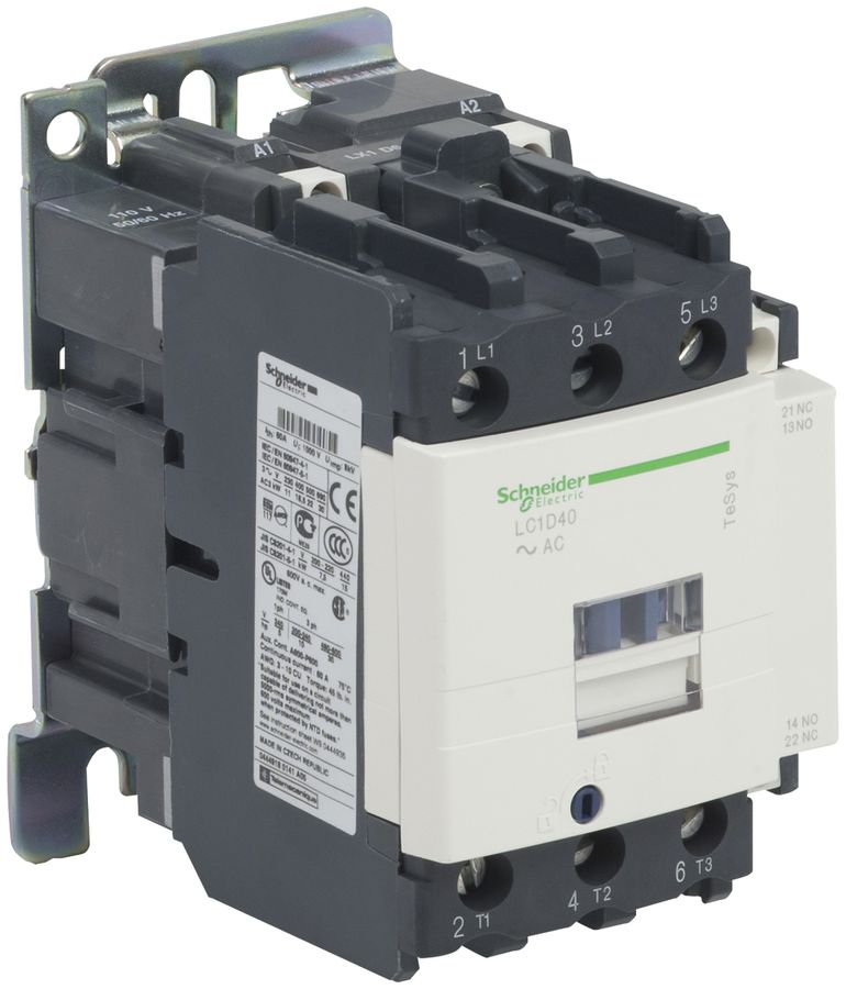 Contattore Schneider Electric LC1D40F7 110V 50/60Hz 1Ch+1cont.40A TeSys