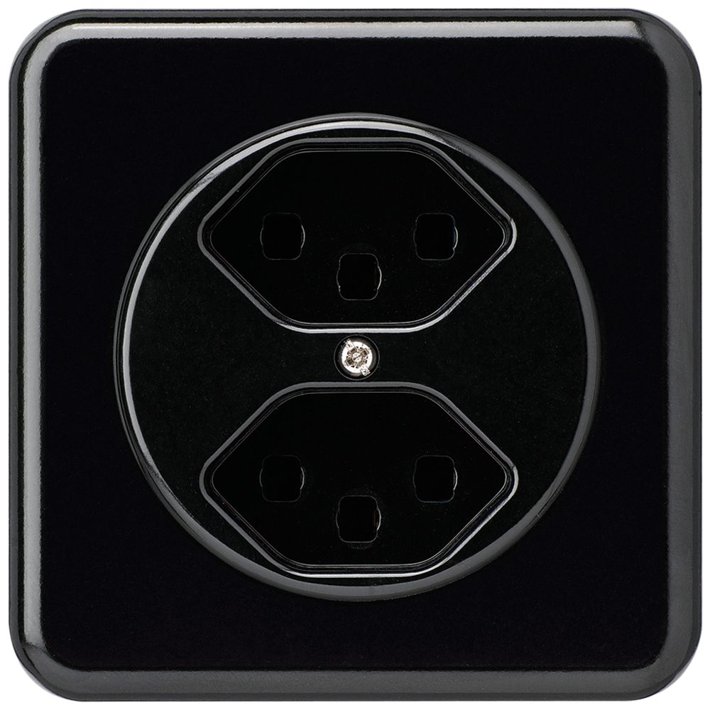 Prise ENC basico 2×type 23 noir avec bornes enf.