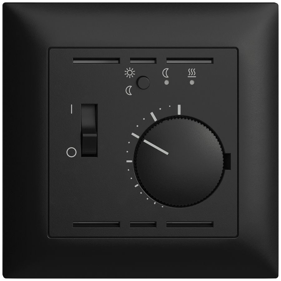 Termostato ambiente INC EDIZIOdue nero con sonda e orologio