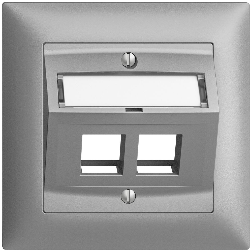 Kit d.montage ENC Edue FMI, avec capot d.sortie oblique, pour 2×Keystone, silver