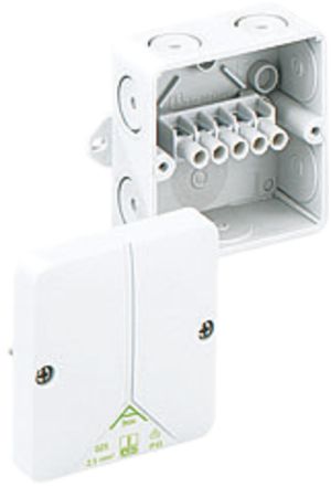 Boîte dérivation AP Abox 025 2.5mm², 80×80×52mm, blanc