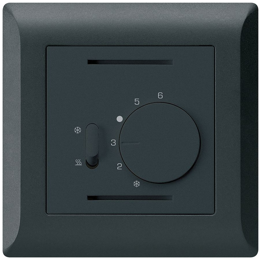 Termostato INC Hager kallysto.line, con interr.di riscald./raffred., nero