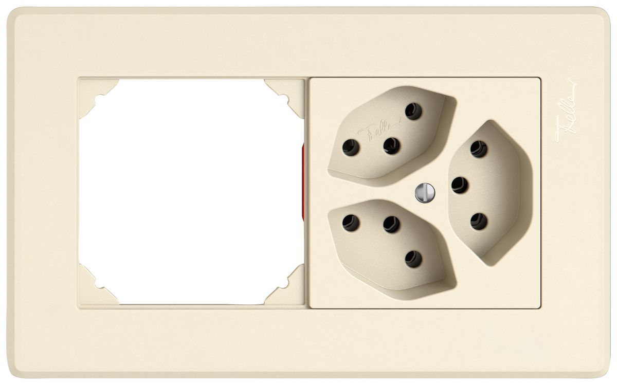 Combinaison ENC EDIZIO.liv SNAPFIX® 1×2 96×156mm vide+3×T13 crema