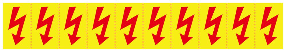 Warnaufkleber Blitz 15×25mm selbstklebend gelb 10 Stück
