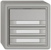 Pulsante universale AP EDIZIO.liv UNI SNAPFIX® s.LED 3× com.2T targ.grc