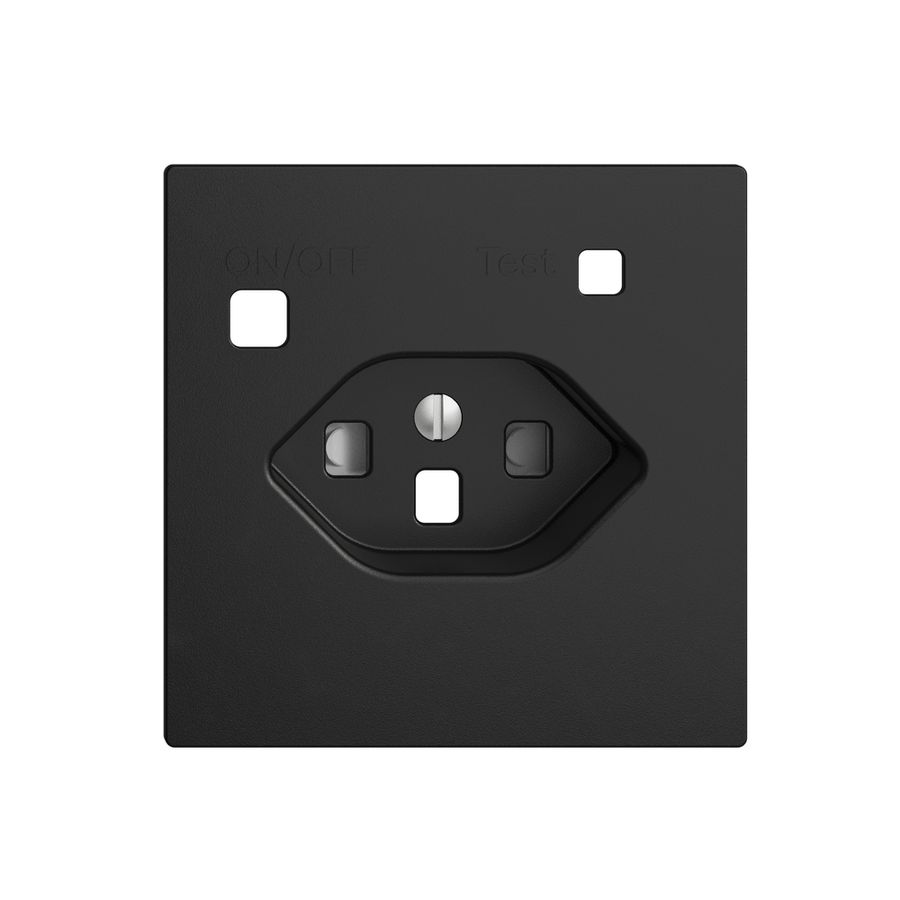 Frontset EDIZIOdue zu FI-Steckdose F, T23, shutter, schwarz