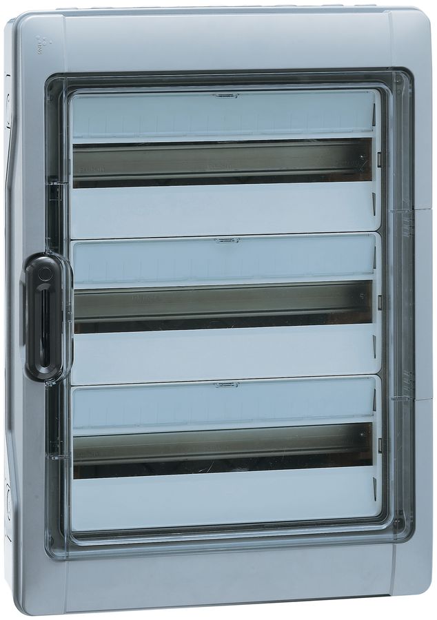 Tableau de distribution AP IP65 PLEXO3 3 rang. ×12UM +1 gr/tr