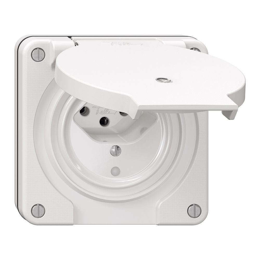 Prise NUP NEVO, 1×T13, IP21, a.LED, blanc