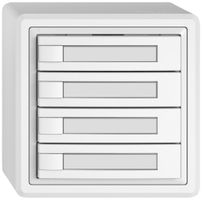 Poussoir universel AP EDIZIO.liv UNI SNAPFIX® 12…48V s.LED 4× comm.1T étiqu.bc