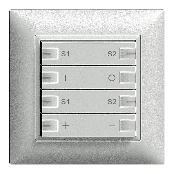 Kit front. INC ON-OFF dimmer, scena 4t+LED ZEP EDIZIOdue silver