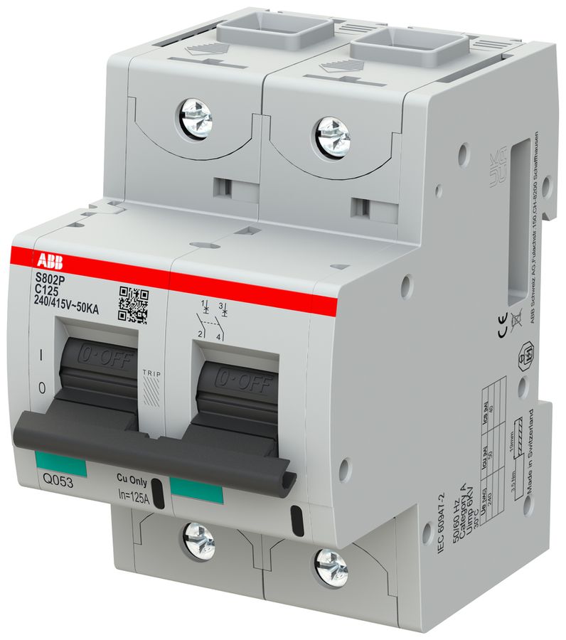 Disgiuntore ABB S802P-C125 2P 400V C-125A 50kA 3.5UM
