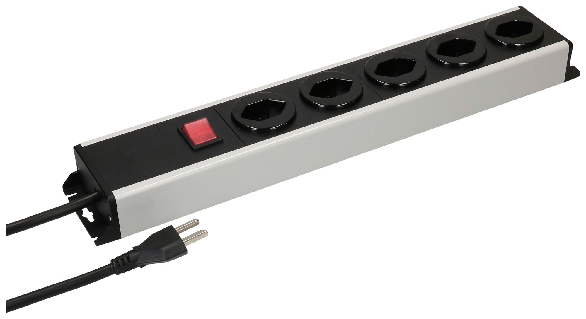 Prise multiple MH POWER LINE 16A interrupteur 5×T23 5m gris-noir