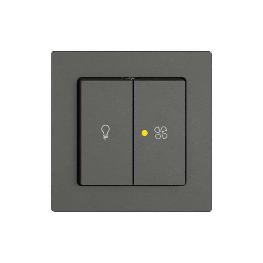 Interruttore a pulsante lum.EDIZIO.liv SNAPFIX® luce&venti 3/3/1L KS gi grs