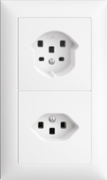 UP-Kombination Edue 2x1, Steckdose T25 + T23 ws