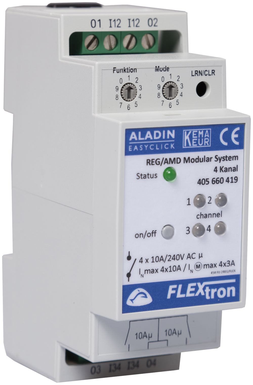 Attuatore-commutatore AMD ALADIN EnOcean, 4-canale, senza SPV