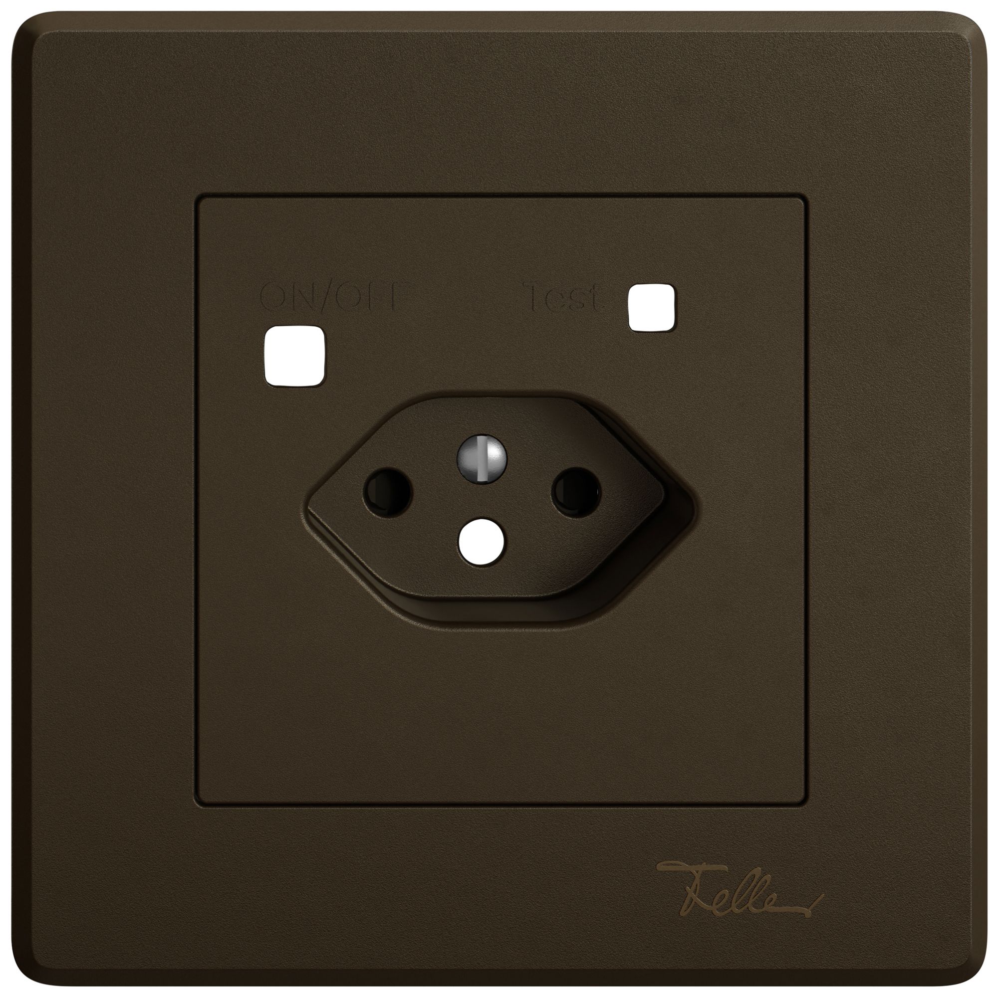 Abdeckset EDIZIO.liv für Fehlerstrom-Schutzsteckdose 96×96mm umbra