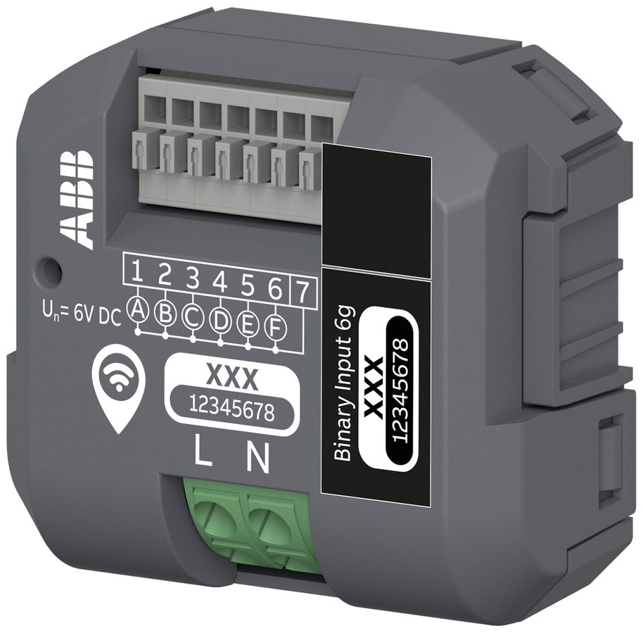 Entrée binaire RF INC ABB free@home wireless 6×entr IN:6VDC