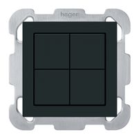 Pulsante KNX INC Hager BA kallysto B quadruplo 77×77mm nero