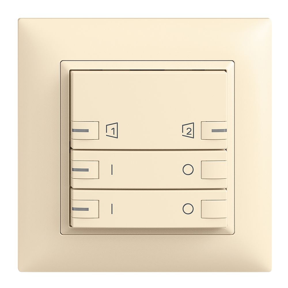 UP-Frontset EDIZIOdue zeptrionAIR ON/OFF 2K S1/S2 mit LED vanille