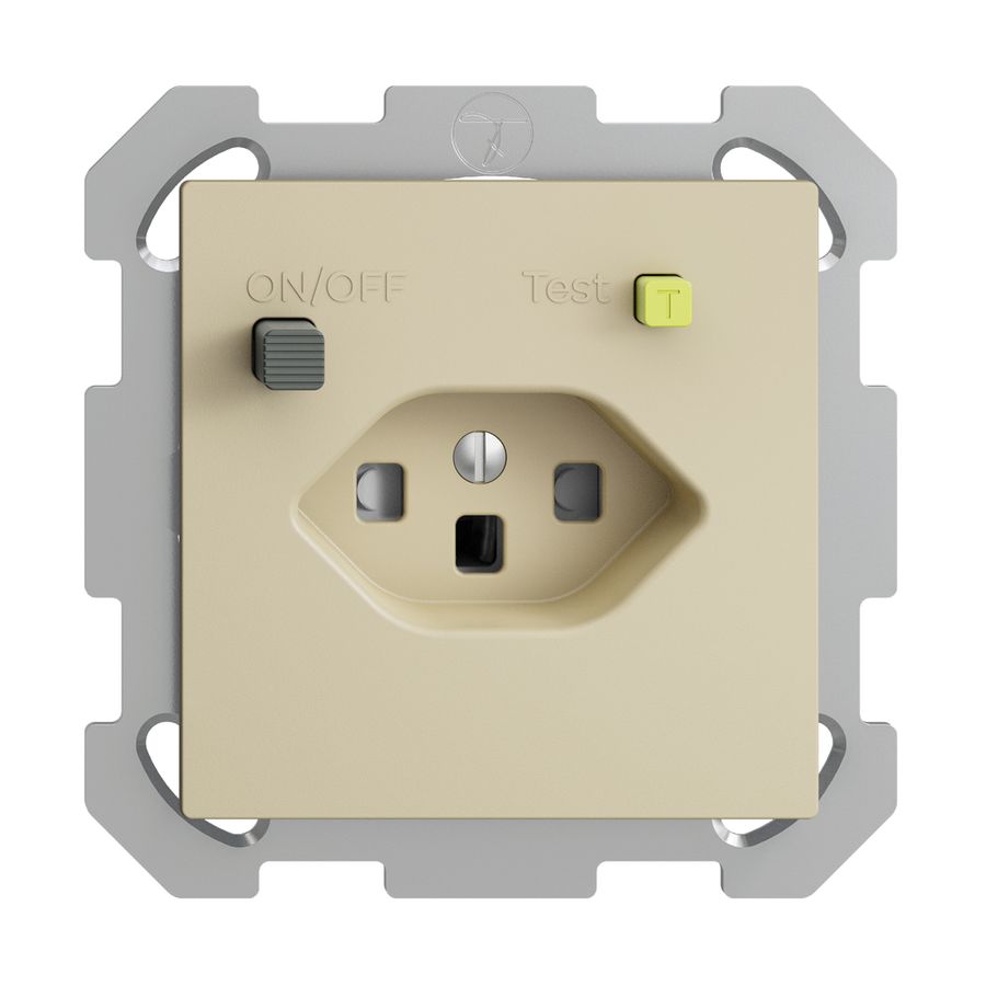 UP-Steckdose EDIZIOdue T23 FI 30mA FM, shutter, vanille