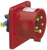 EB-Gerätestecker CEE Bals 5P 32A 400V 6h rot IP44 vernickelt QC.