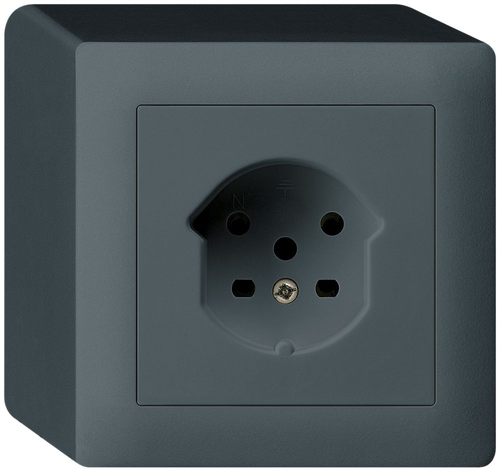 AP-Steckdose HA kallysto Typ 15 mit Steckklemmen anthrazit