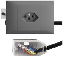 Prise INC EDIZIOdue T23 L2 gris foncé 45…69mm pour câble Technofil