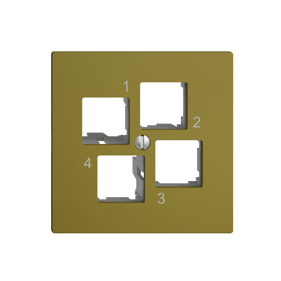 Kit de montage EDIZIOdue EASYNET S-One, pour 4×RJ45, sortie droite, olive