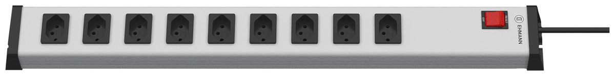 Prise multiple Steffen EHMANN 9×T13 10A 250V 3m matière synthétique gris