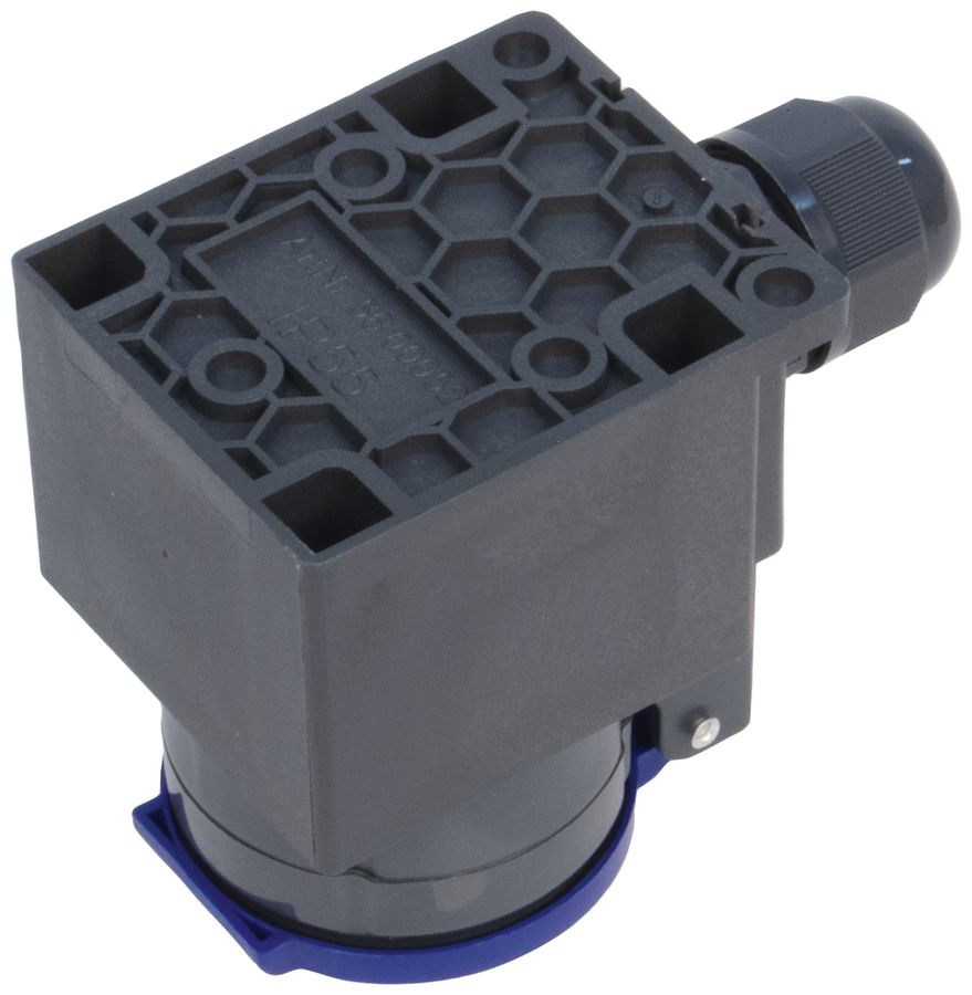 Presa AP Steffen 1×T23 1P 16A 250V IP55 coperchio blu, nero