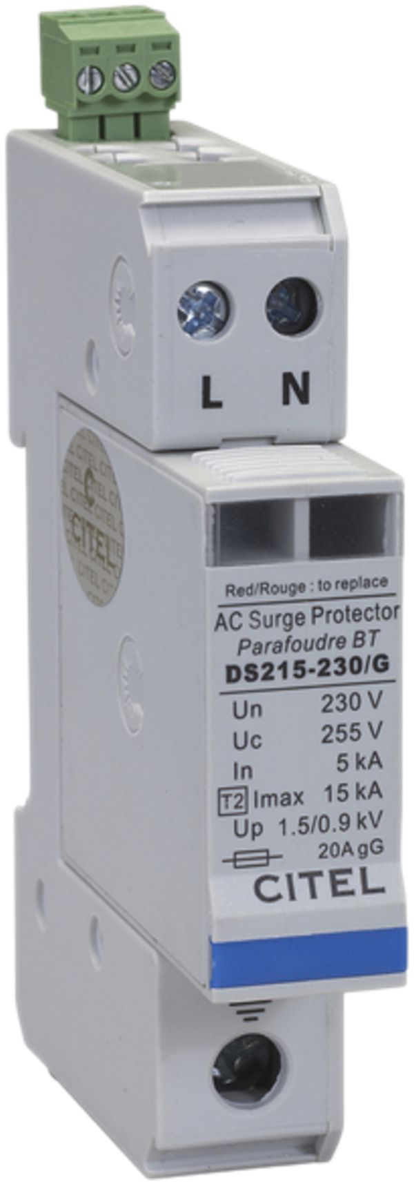 Überspannungsableiter Flury DS 215, Type 3, 2-polig