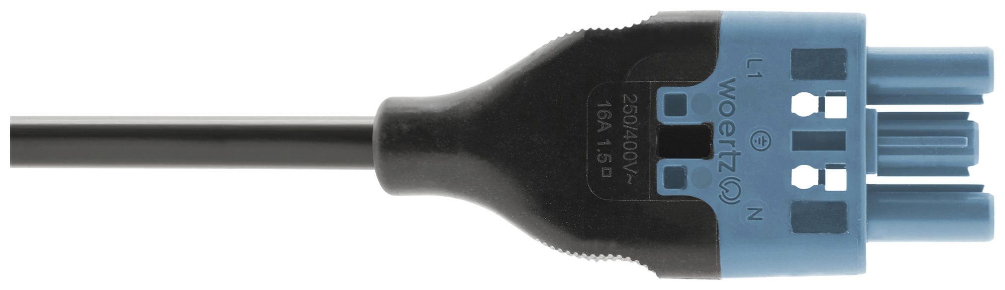 Cavo d'allacciamento Woertz 49343/C5 3×1.5mm² 250V 16A 8m bl presa-libero Cca