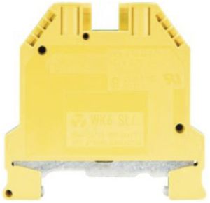 Borne de terre joignable WK 0.5…6mm² 2×racc.vis 1 ét.rail DIN 35mm vt/jn