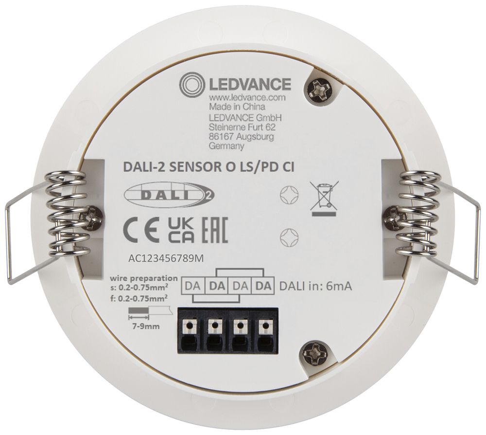 EB-Multisensor LEDVANCE L/P-6 PIR DC 0.2W DALI Ø83×32mm weiss