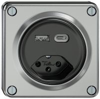 Presa di carica USB INC ELEMENT 1×USB-A 1×USB-C 3000mA + 1×T13 alluminio